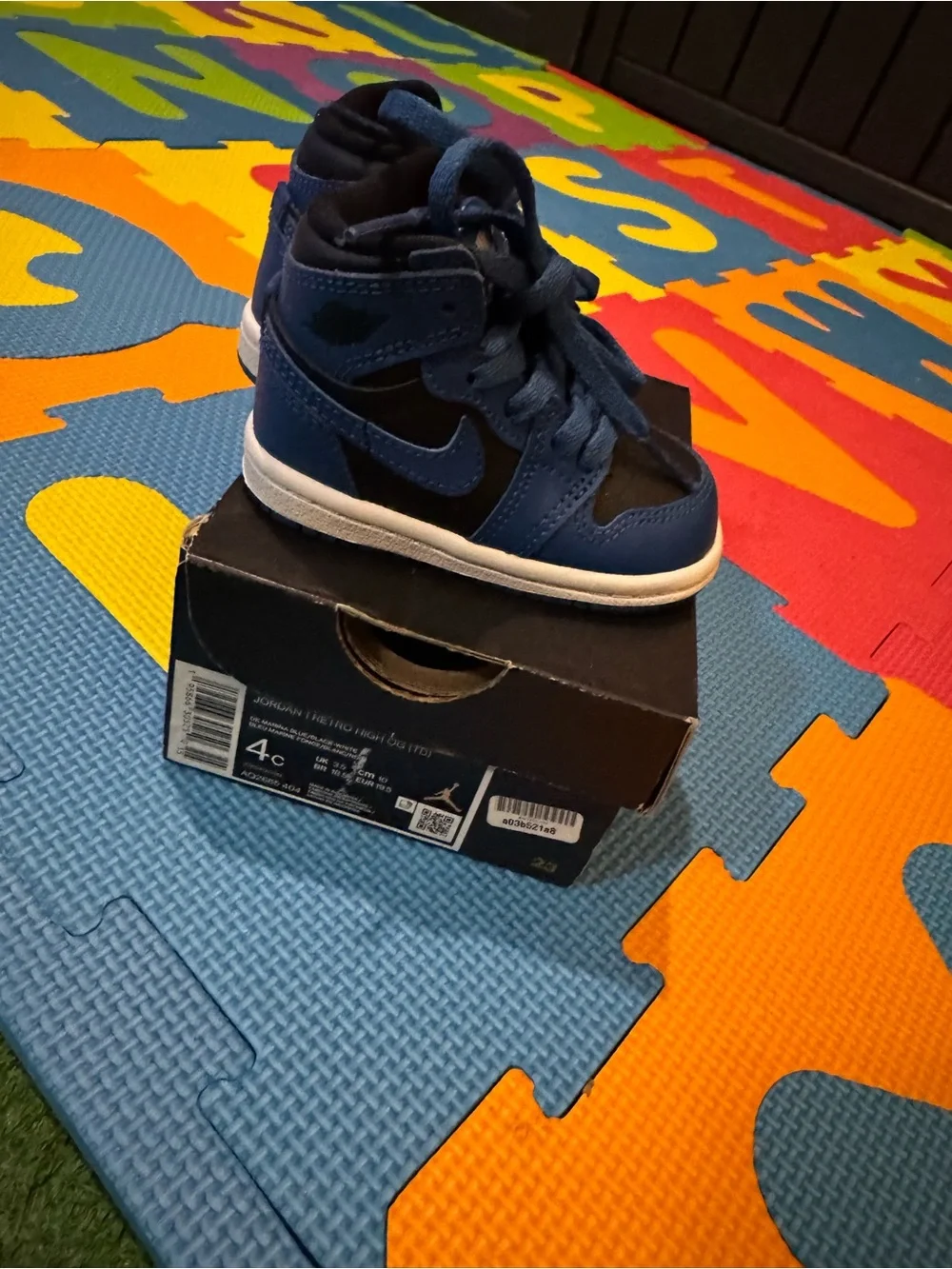Nike Toddler Blue and Black High-Top Sneakers Excellent Condition